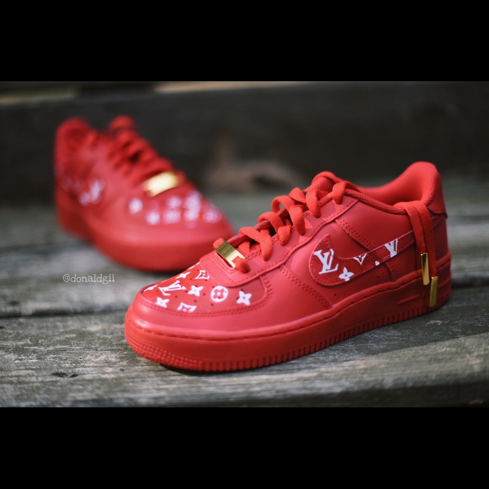 Nike Air Force 1 ‘07 Triple Red Custom